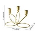 thumbnail image 3 of Fireplace Black/Gold Vintage Candle Stick, Three Armed Metal Holders for Table Centerpiece, Parties Holiday Decorations(Gold), 3 of 6