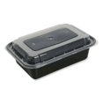 thumbnail image 5 of GEN Microwavable Food Container with Lid, Rectangular, 16 oz, 7.48 x 5.03 x 2.04, Black/Clear, Plastic, 150/Carton, 5 of 5