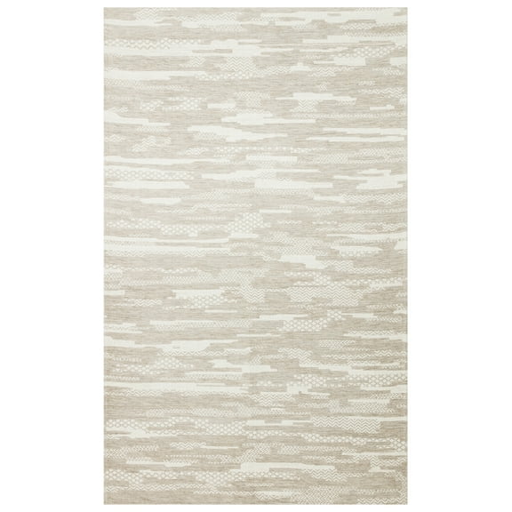 Matterhorn Cream Modern Cotton Area Rugs for Living Room Jacquard Textured Modern Rugs Soft Geometric Rug for Bedroom Washable Rug Non-Slip Bohemian Carpet Perfect for Dining Room Office Beige