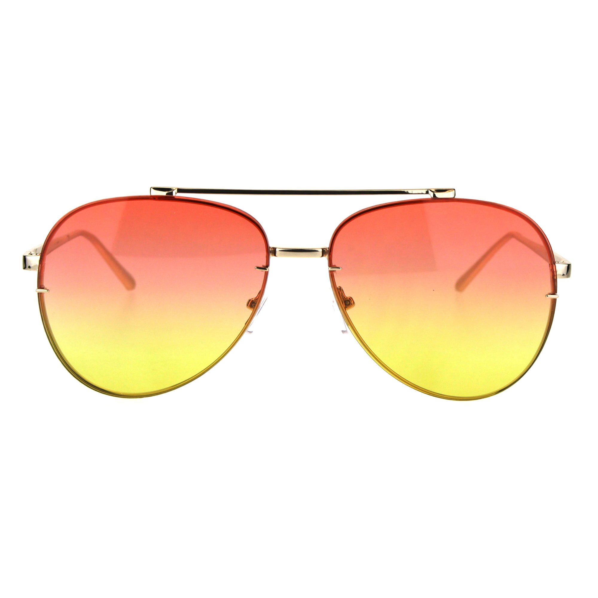 SA106 Color Rimless Oceanic Gradient Aviator Sunglasses 