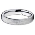 thumbnail image 2 of Silly Kings Jewelry 4mm Tungsten Wedding Band Gray Tungsten Ring Brushed Dome Tungsten Band Men and Women Comfort Fit, 2 of 3