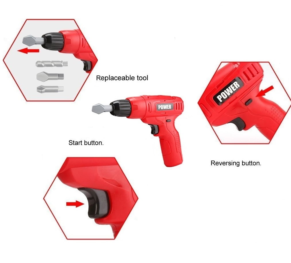 PlayWorld Toolbench Time! Power Tools Mini Toy Drill Set