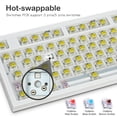 thumbnail image 3 of RECCAZR KW75S Wireless Mechanical Keyboard, GASKET Hot-swappable Gaming Keyboard, Bluetooth/2.4GHz/USB-C, 81Keys, RGB Backlit (White Blue, Gateron G-pro Yellow Switch), 3 of 9