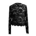 thumbnail image 4 of Women's Lace Jacket Sheer Mesh Open Front Cardigan Color Black Size L, 4 of 6