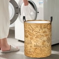 thumbnail image 5 of Daiia Old Vintage Map Of Sea Round Laundry Basket with Handles Thickened Waterproof Circular hamper,Dirty Clothes Storage Basket for Bedroom,Bathroom,College Dorm-Medium, 5 of 6