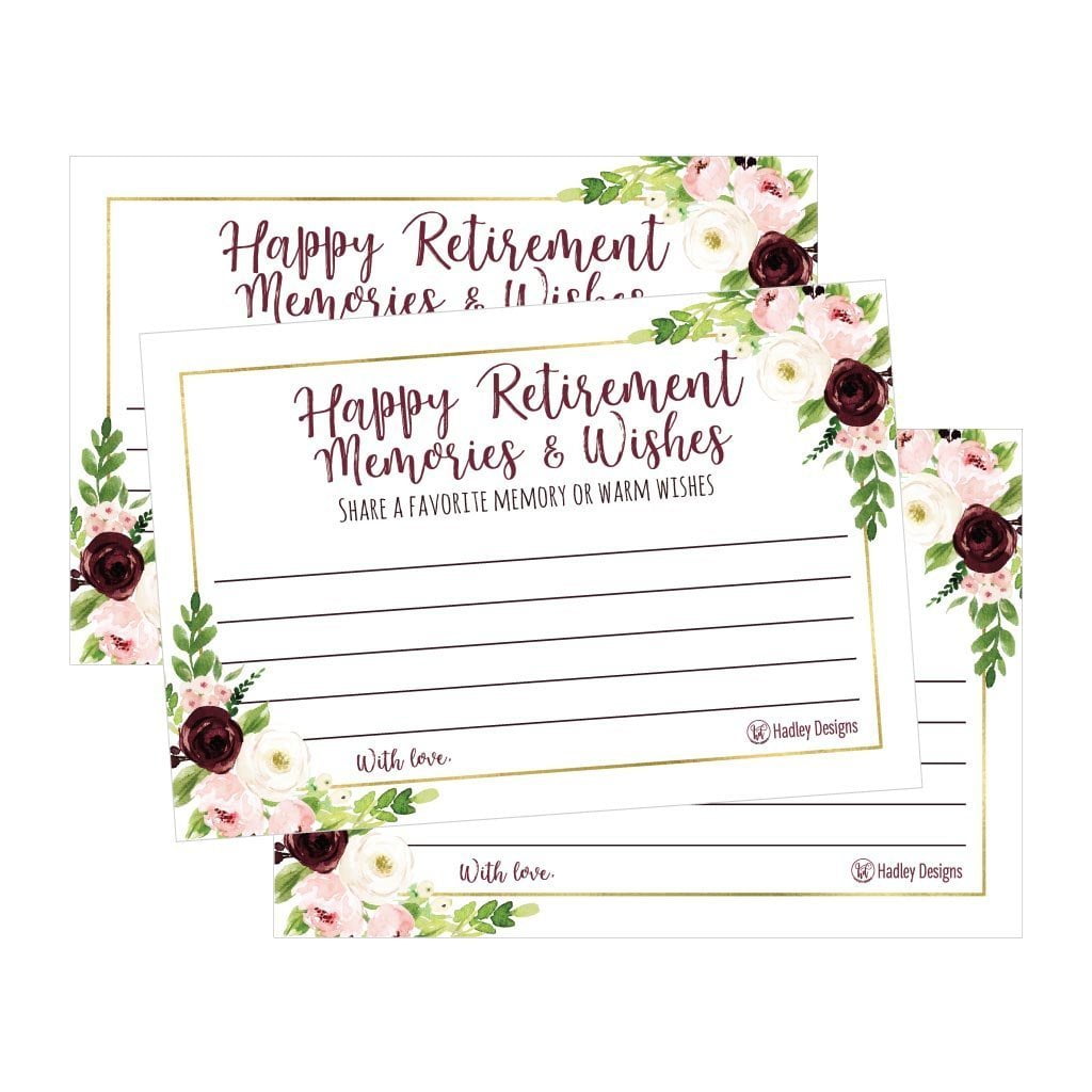 25 Floral Retirement Party Advice Well Wish Card For Men ...