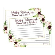 25 Floral Retirement Party Advice Well Wish Card For Men or Women Retired Supplies and Decoration Happy Retiree Celebration Gift Bucket List Wish Jar, Funny Personalized Officially Retired Centerpiece
