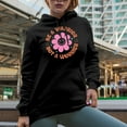 thumbnail image 2 of Be a Warrior Not a Worrier Quote & Smiling Flower Art Merch Gift, Black Hooded Sweatshirt or Hoodie, Small, 2 of 5