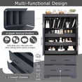 thumbnail image 6 of Harper & Bright Designs Tall Farmhouse Kitchen Pantry with 4 Doors, Dining Storage Cabinet with Pull-Out Trays, Freestanding Storage Cabinets with Drawers and Cake Pan Storage Organizer, Grey, 6 of 20