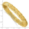 thumbnail image 2 of 925 Sterling Silver Gold-tone Textured Hollow Bangle 9.25mm Wide Cuff Bracelet for Women, 2 of 2
