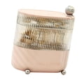 thumbnail image 2 of Caja de almacenamiento de escritorio de 3 niveles, giratoria, con divisiones, para joyería, cable de datos, cosméticos, color rosa crema., 2 of 13