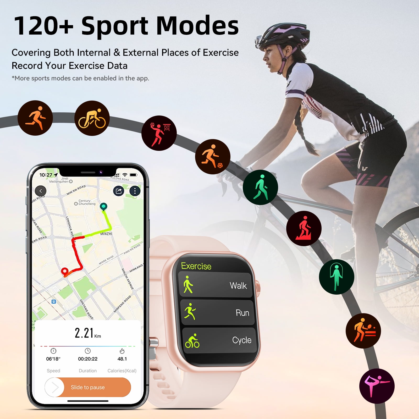 Mingdaln 1.85''HD Men Womens Smart watch,with Bluetooth Answer/Make Calls/120+Sports Modes/10 Days Standby, IP68 Waterproof Fitness Tracker Fits for Android Iphone Devices,... Mingdaln 1.85''HD Men Womens Smart watch,with Bluetooth Answer/Make Calls/120+Sports Modes/10 Days Standby, IP68 Waterproof Fitness Tracker Fits for Android Iphone Devices,... - Image 3