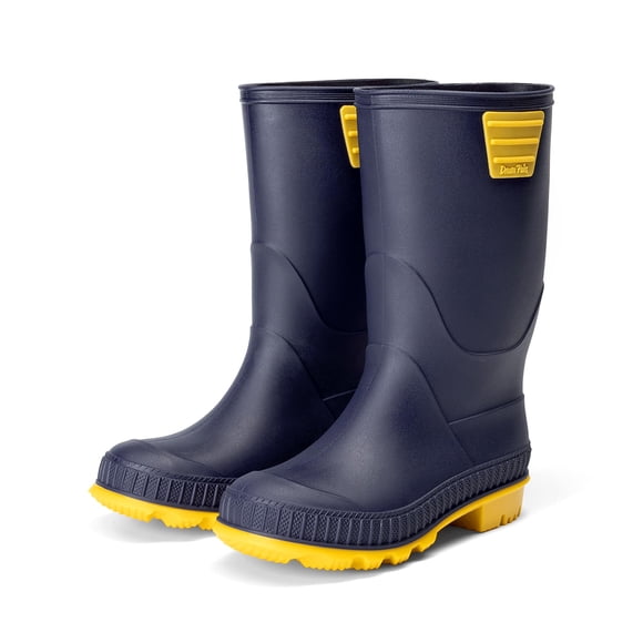 Botas de lluvia DREAM PAIRS para niños, azul marino y amarillo, talla 9 para toddlers