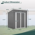 thumbnail image 2 of Enyopro 6x4 ft Outdoor Metal Storage Shed, Galvanized Steel Tool Shed with Reinforced Floor & Lockable Door for Backyard, Lawn, Patio, Gray, 2 of 8