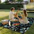 thumbnail image 4 of Teal Black Botanical Outdoor Rug 4x6 Ft - Reversible Patio Rug Outdoor Camping Rugs, Spring Eucalyptus Leaves Sprigs Washable Indoor Outdoor Area Rugs, Non-Slip Outdoor Carpet Runner for Deck/Porch, 4 of 8