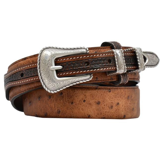 3D Belt 3D Belt D220438 1.37 in. Mens Vintage Ostrich Print Fashion