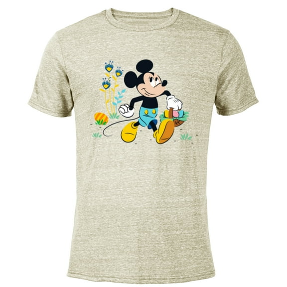 Disney Mickey Mouse Easter Egg Hunt - Short Sleeve Blended T-Shirt for Adults - Customized-Yellow