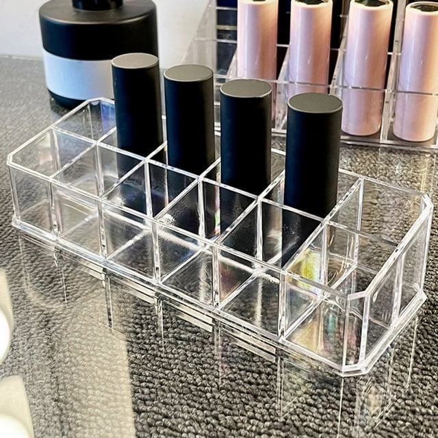 Boîte de Rangement pour Rouge à Lèvres Cosmétique Transparente 12/18/36 Compartiments pour Maquillage Femmes, Boîtes Cosmétiques pour Femmes