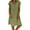 Green, variant on Womens V-Neck Short Sleeve Midi Dress Casual Loose Fit Comfortable Linen Blend Summer Dresses Plus Size