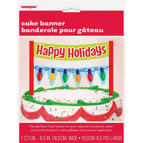 Happy Holidays Cake Bunting Topper