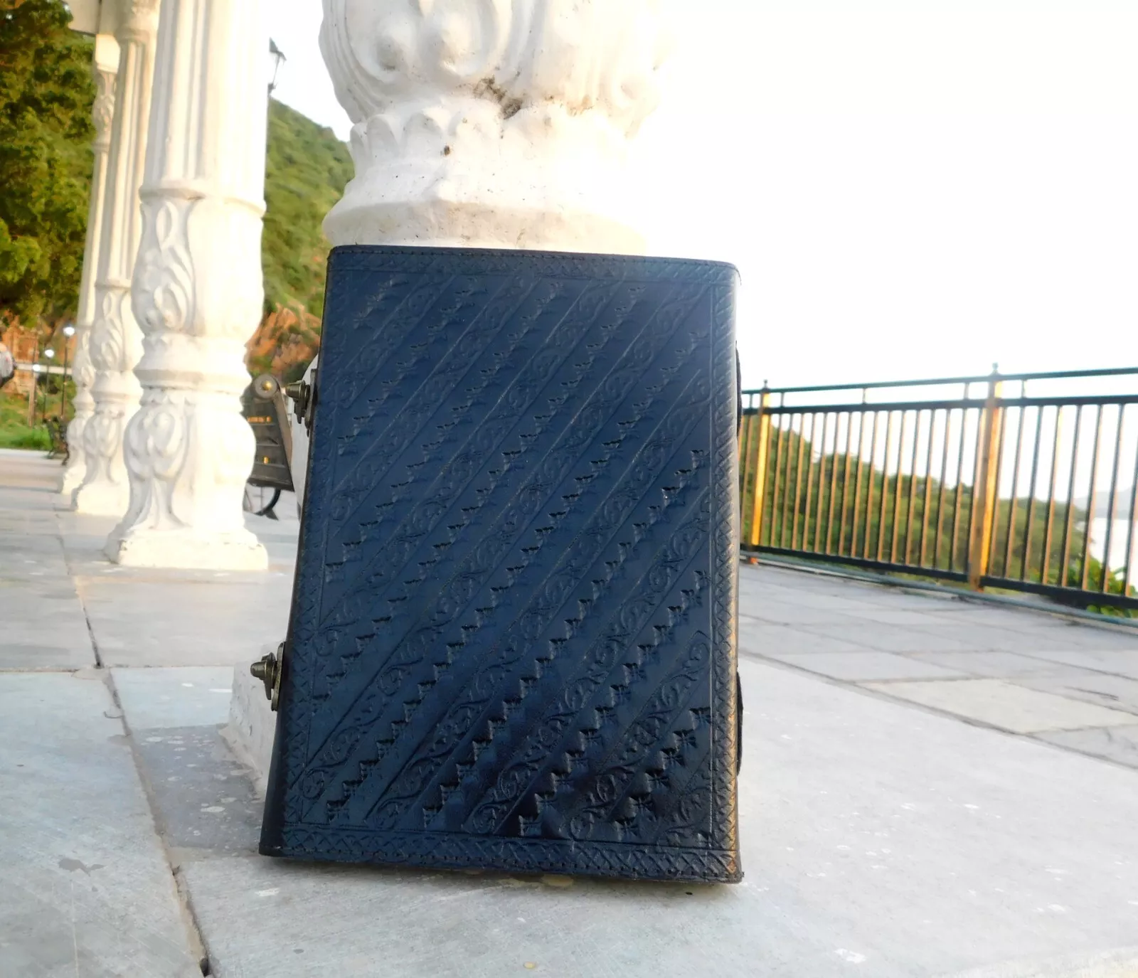 Handcrafted Embossed Design Vintage Leather Bound Journal Diary Celtic Trinity Knot Notebook For Men & Women Office Stationary Use