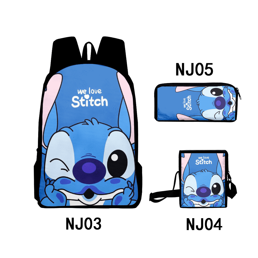 Stitch Backpack with Lunch Box, Pencil Case Casual Lightweight