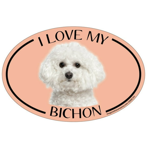 I Love my Bichon Breed Oval Magnet