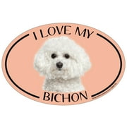 I Love my Bichon Breed Oval Magnet