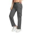 thumbnail image 3 of DDAPJ pyju Women's Lightweight Cargo Pants with Pockets Stretchy Quick Dry Hiking Pants for Travel Casual Outdoor Gray XXL, 3 of 8