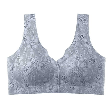 OJSFQUFP Comfortable Bralettes for Women Grey Women s Thin Open Front Mom Bra No Underwire Tank Top Plus Size Bra Gathering Adjustment Yoga Sleep Large Bra L3
