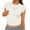 White, variant on Uaswgudfs Women's Wavy Hem Textured T-Shirt: Short Sleeve Crew Neck Summer Top with Elegant Casual Design & Breathable Fabric White L