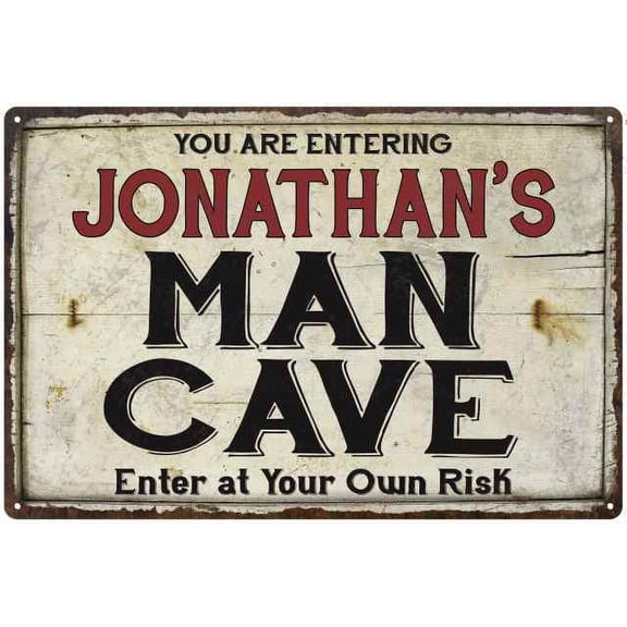 JONATHAN'S Man Cave Sign Rustic Garage Decor Gift 8x12 Metal 108120035058
