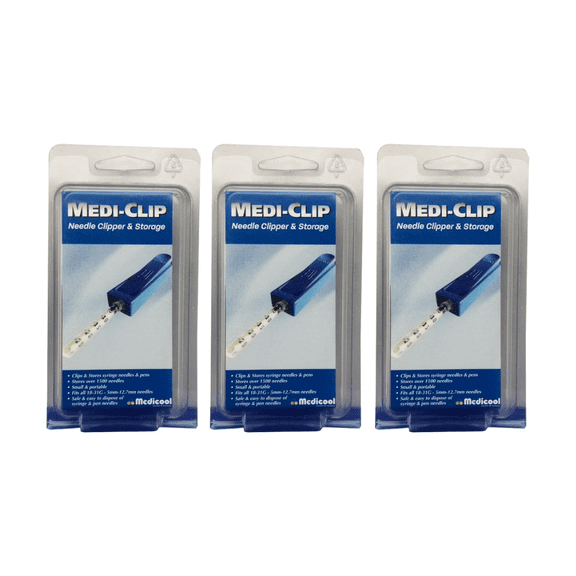 Medicool Medi-Clip Syringe Clip and Storage Snip off and Dispose of Needles (Holds 1500 Needles) 3 Pack