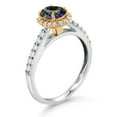 thumbnail image 3 of Gem Stone King 10K White Gold Blue Mystic Topaz White White Lab Grown Diamond Halo Engagement Ring for Women (1.26 Cttw, Oval 7X5MM, Gemstone, Size 7), 3 of 4