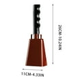 thumbnail image 3 of Steel Cow Bell with Handle Cowbells, Cheering Bell and Loud Noise Makers Hand Bells for Sporting Events and Football Games (Coffee), 3 of 5