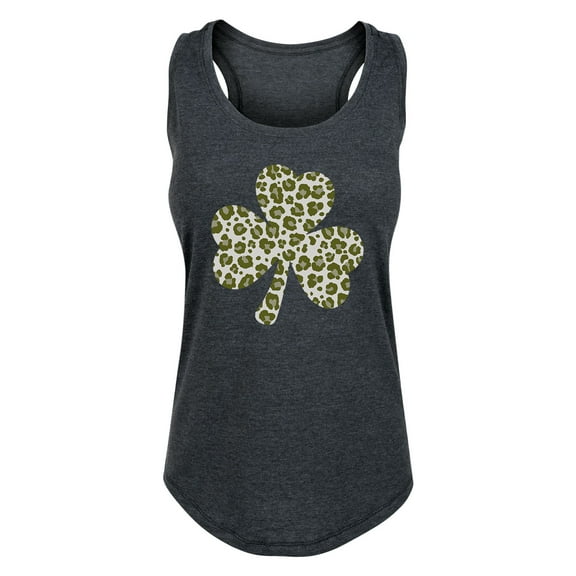 Instant Message - Leopard Print Clover - Women's Racerback Tank