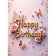 thumbnail image 4 of Pink Floral Themed Happy Birthday Banner Background Backdrop Party Supplies for Birthday Decoration Photography Props Party Decorations Birthday Party Setup Celebrations, 4 of 7