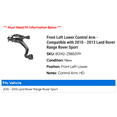 thumbnail image 2 of Front Left Lower Control Arm - Compatible with 2010 - 2013 Land Rover Range Rover Sport 2011 2012, 2 of 2