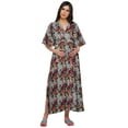 thumbnail image 1 of Moomaya Robe Longue Maxi de Maternité Imprimée pour Femmes, Kaftan Boutonné en Coton, 1 of 5