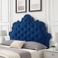 thumbnail image 2 of Tufted Headboard, Nailhead, King California Size, Blue Navy, Velvet, Modern Contemporary, Mid Century Bedroom Master Guest Suite Room, 2 of 9