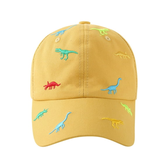 Zanarzt Toddler Baseball Hat Boy Kids Baby Girls Boys Hat Cartoon Dinosaur Baseball Hat Sunscreen Hat Yellow,1-3 Years