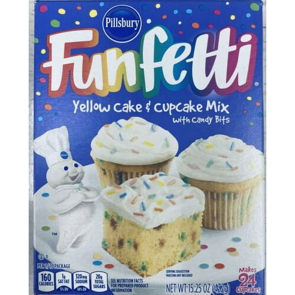 Pillsbury YELLOW CAKE & CUPCAKE With Candy Bits Baking Mix 15.25 oz Box