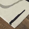 thumbnail image 4 of 5' X 8' Ivory Gray And Black Wool Abstract Tufted Handmade Area Rug, 4 of 9