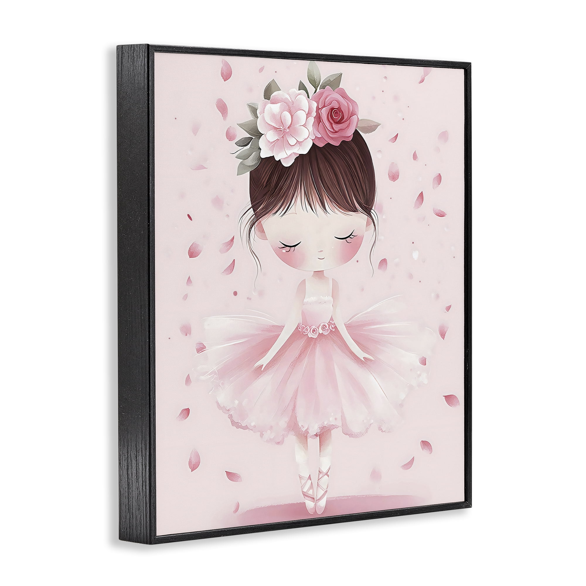 Stupell Industries Ballerina With Floral Headdress Black Framed Giclee Art, design by Creative Studio
