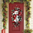 thumbnail image 5 of Snowman Shaped Wall Hanging with Artificial Pine Cones Berries Decorative Ornaments for Indoor Outdoor Holiday Use, 5 of 5