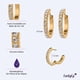 thumbnail image 4 of Aretes Mujer Oro 14k tipo Arracadas,  LuckyLy Acero Inoxidable con Baño Oro 14k y Zirconia Cúbica – Joyería para Mujer Ideal como Regalos para Mujer Cumpleaños y Regalos para Mamá, Modelo Sari blanco, 4 of 5