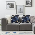 thumbnail image 2 of Acheng Gold and Blue Abstract Art Short Plush Pillowcase Set of 2 White, 2 of 7