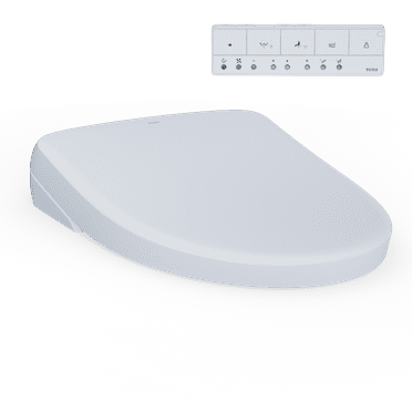 TOTO® S7A WASHLET®  Electronic Bidet Toilet Seat with EWATER ® Bowl and Wand Cleaning, Auto Open and Close Contemporary Lid, Elongated, Cotton White - SW4736AT40#01
