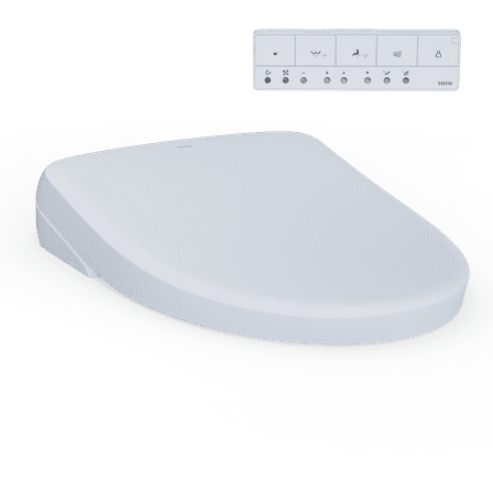 TOTO® S7A WASHLET®  Electronic Bidet Toilet Seat with EWATER ® Bowl and Wand Cleaning, Auto Open and Close Contemporary Lid, Elongated, Cotton White - SW4736AT40#01