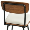 thumbnail image 3 of CHITA Swivel Counter Height Bar Stools with Back Set of 3, 27'' Seat Height, Metal & Wood Frame, White, 3 of 11